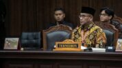 KPU Bantah Tudingan Ganjar-Mahfud Sebut DKPP Melindungi Hasyim Asy'ari. (ANTARA FOTO/Aprillio Akbar).